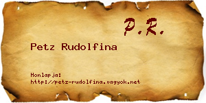 Petz Rudolfina névjegykártya